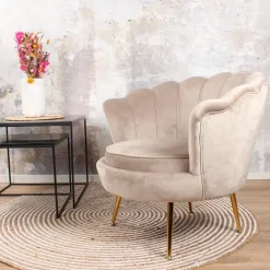 Fauteuils-DS4U - Feliz fauteuil velvet champagne/taupe