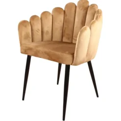 Eetkamerstoelen-DS4U - Flower eetkamerstoel velvet goud