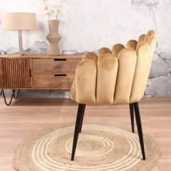 Eetkamerstoelen-DS4U - Flower eetkamerstoel velvet goud