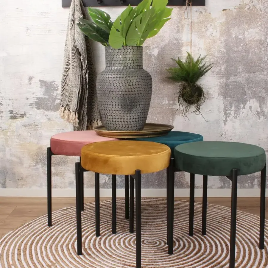 DS4U - Mika velvet kruk roze