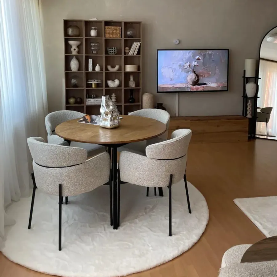 Eetkamerstoelen-DS4U - Mira eetkamerstoel boucle - beige