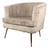 Fauteuils-DS4U - Norah fauteuil velvet champagne/taupe