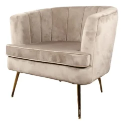 Fauteuils-DS4U - Norah fauteuil velvet champagne/taupe