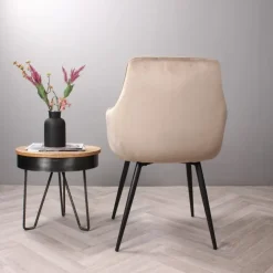 Eetkamerstoelen-DS4U - Ravi 3.0 eetkamerstoel velours - champagne