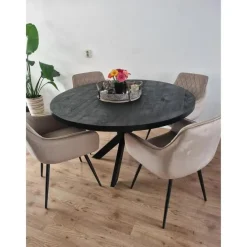 Eetkamerstoelen-DS4U - Ravi 3.0 eetkamerstoel velours - champagne