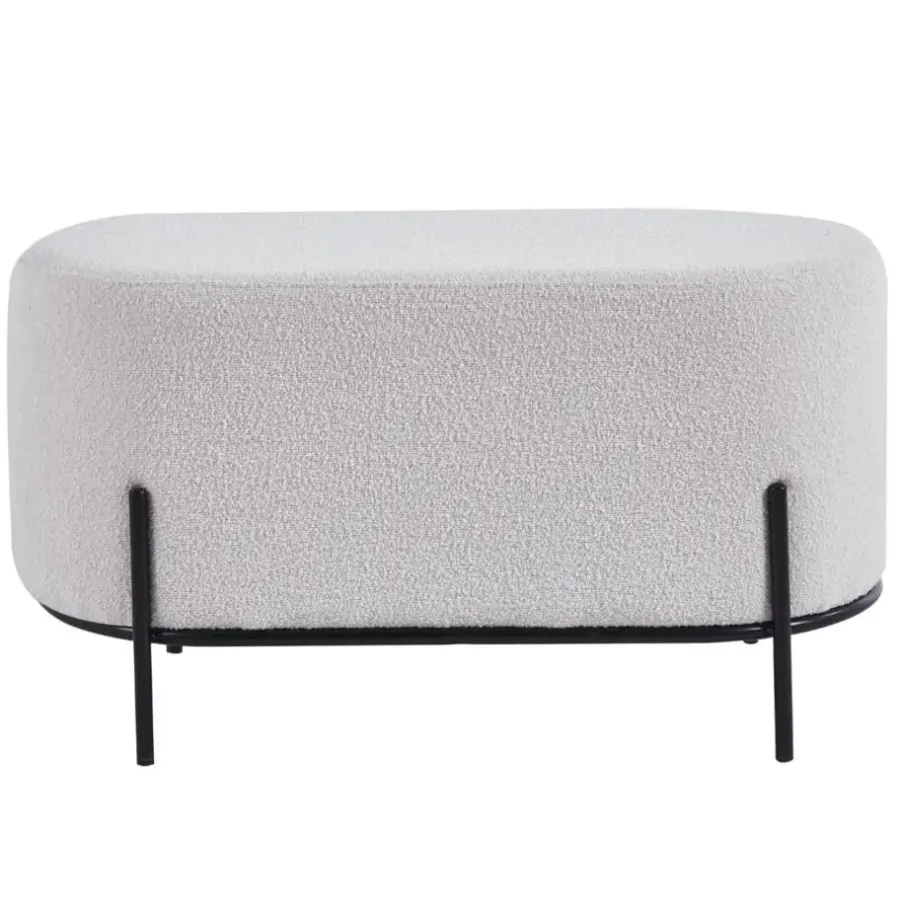Hockers En Voetenbanken-DS4U - Torben hocker duo 80x40x42 cm bouclé ivoor