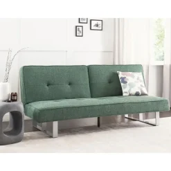 Slaapbanken|Slaapbanken-Beliani DUBLIN - Slaapbank 3-zits - Groen - Polyester