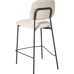 Leen Bakker DUETTE - Barkruk set van 2 - Lichtbeige - Fluweel
