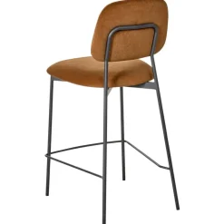 Leen Bakker DUETTE - Barkruk set van 2 - Goudbruin - Fluweel