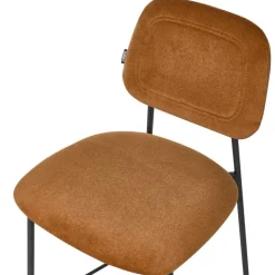 Leen Bakker DUETTE - Barkruk set van 2 - Goudbruin - Fluweel