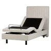 1-Persoons Bedden-Beliani DUKE II - Eenpersoonsbed - Beige - 90 x 200 cm - Polyester