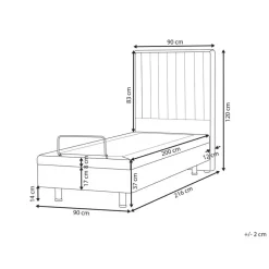 1-Persoons Bedden-Beliani DUKE II - Eenpersoonsbed - Beige - 90 x 200 cm - Polyester