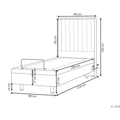 1-Persoons Bedden-Beliani DUKE II - Eenpersoonsbed - Beige - 90 x 200 cm - Polyester