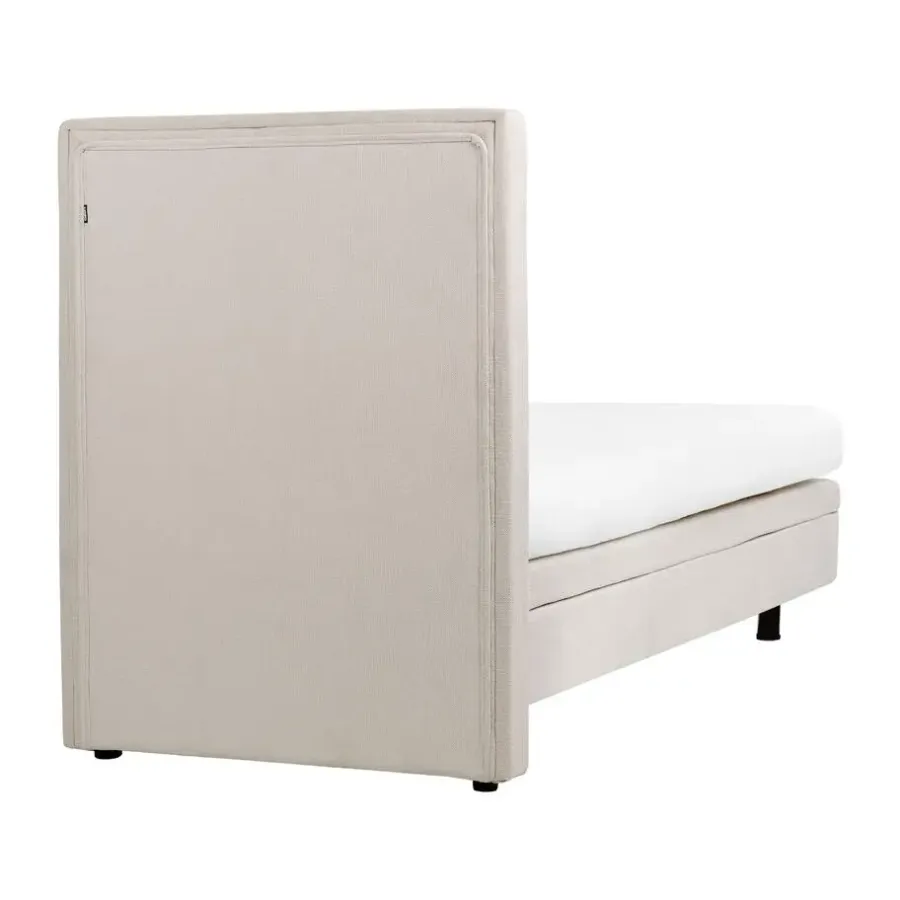 1-Persoons Bedden-Beliani DUKE II - Eenpersoonsbed - Beige - 90 x 200 cm - Polyester