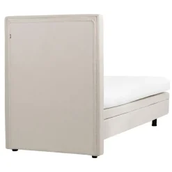 1-Persoons Bedden-Beliani DUKE II - Eenpersoonsbed - Beige - 90 x 200 cm - Polyester