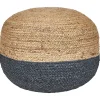 Leen Bakker DUKI - Poef - Marineblauw - 50 cm - Jute