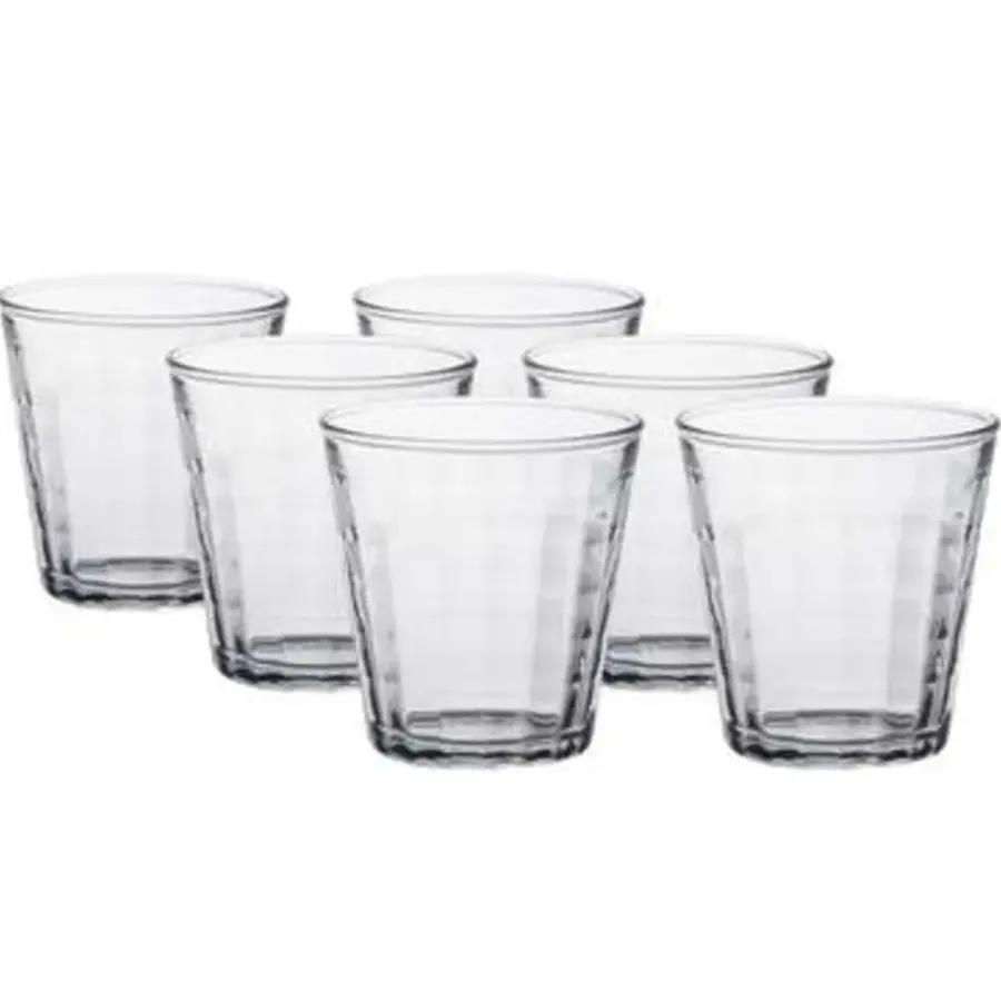 Waterglazen-Duralex Drinkglazen Prisme - 6 stuks - glas - 220 ml
