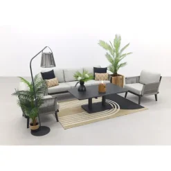 Van der Garde Tuinmeubelen - Premium Durban/Medina verstelbare stoel-bank loungeset - 4-delig