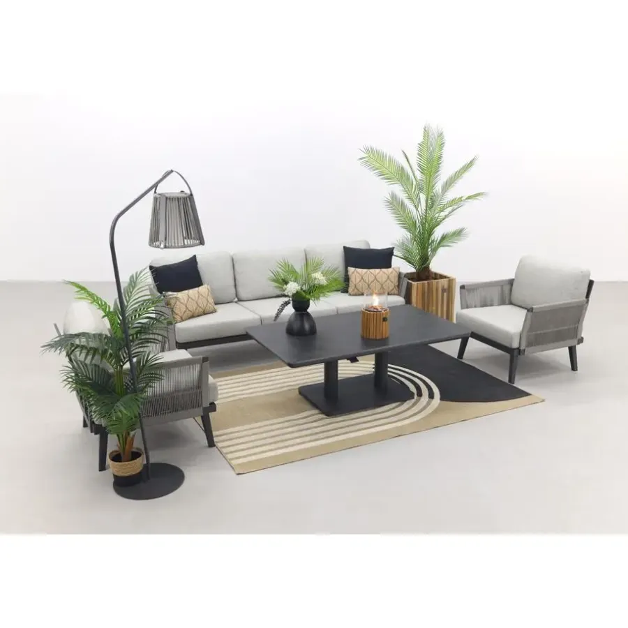 Van der Garde Tuinmeubelen - Premium Durban/Medina verstelbare stoel-bank loungeset - 4-delig