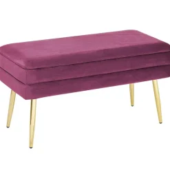 Beliani DURHAM - Bankje - Roze - Fluweel