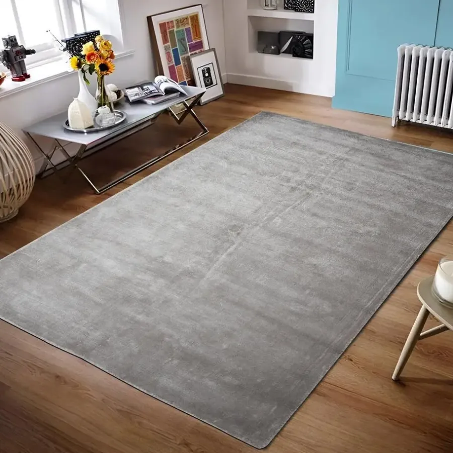 Vloerkleden Kinderkamer|Hoogpolige Vloerkleden-Dutch Lifestyle - Viscose - Vloerkleed - 195x300cm - Grijs