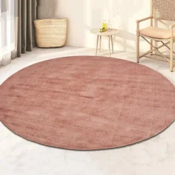 Vloerkleden Kinderkamer|Ronde Vloerkleden-Dutch Lifestyle - Viscose - Vloerkleed - 195cm rond - Rood