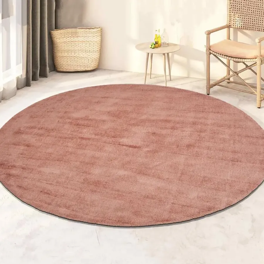 Vloerkleden Kinderkamer|Ronde Vloerkleden-Dutch Lifestyle - Viscose - Vloerkleed - 195cm rond - Rood
