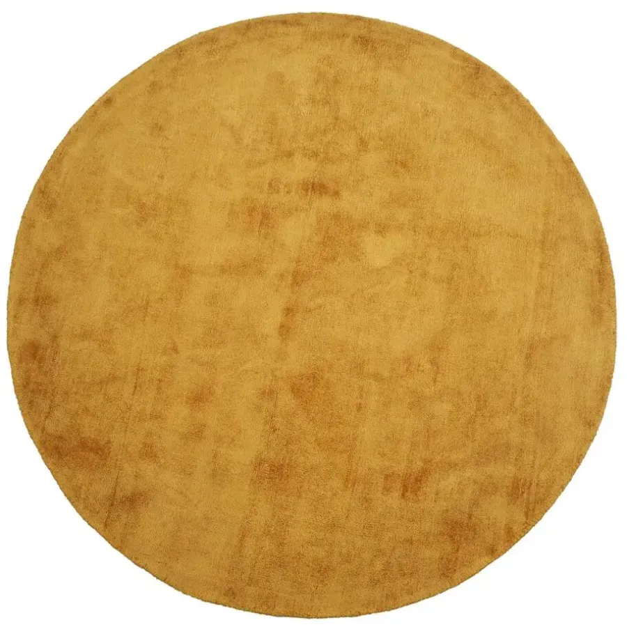 Dutch Lifestyle - Viscose - Vloerkleed - 115cm rond - Geel
