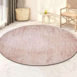 Vloerkleden Kinderkamer-Dutch Lifestyle - Viscose - Vloerkleed - 195cm rond - Roze