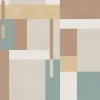 Behang-Dutch Wallcoverings - Arty Blocks grijs/beige/blauwgroen -0,53x10,05m
