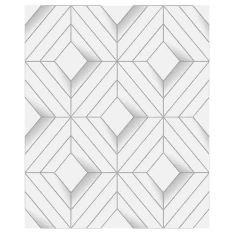 Dutch Wallcoverings - Galactik ruit wit/lichtgrijs - 0,53x10,05m