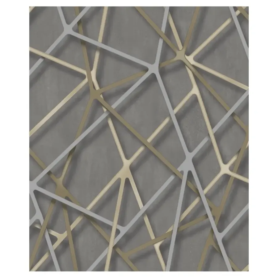 Dutch Wallcoverings - Galactik framework beige/goud - 0,53x10,05m