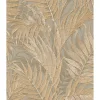 Dutch Wallcoverings - Grace Tropical palm leaf green/gold - GR322105