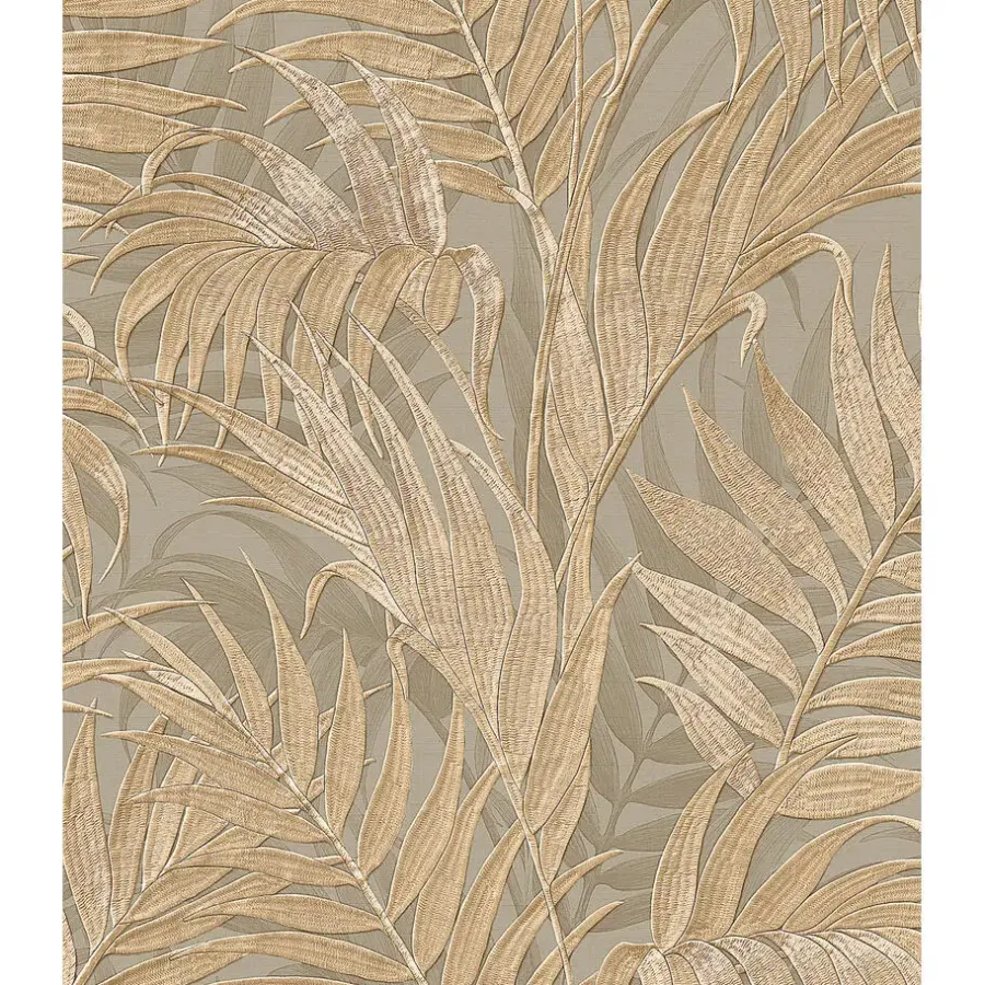 Dutch Wallcoverings - Grace Tropical palm leaf green/gold - GR322105