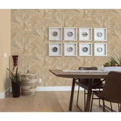 Dutch Wallcoverings - Grace Tropical palm leaf green/gold - GR322105