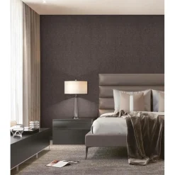Behang-Dutch Wallcoverings - Grace Hessian text. plain chocolate - GR322708
