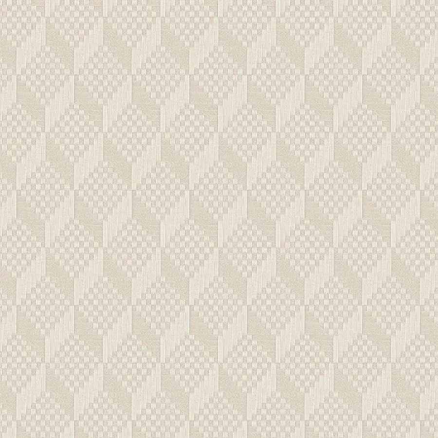 Dutch Wallcoverings - Grace 3D stitched cube cream - GR322302