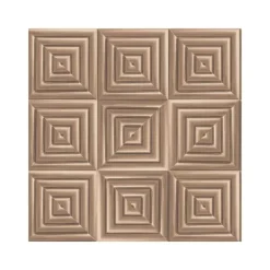 Dutch Wallcoverings - Hexagone 3D vierkant koper - 0,53x10,05m