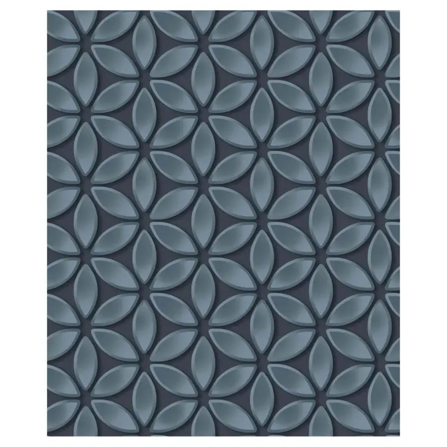 Dutch Wallcoverings - Hexagone dessin zwart/blauwgrijs - 0,53x10,05m