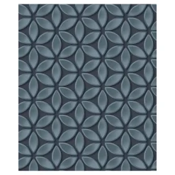 Dutch Wallcoverings - Hexagone dessin zwart/blauwgrijs - 0,53x10,05m