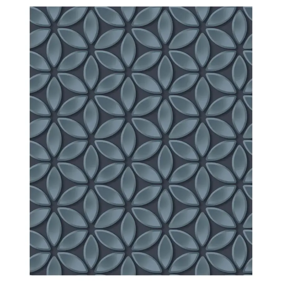 Dutch Wallcoverings - Hexagone dessin zwart/blauwgrijs - 0,53x10,05m