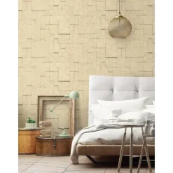 Behang-Dutch Wallcoverings - Horizons tegels/dessin beige - 0,53x10,05m