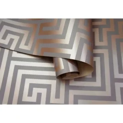 Dutch Wallcoverings - Indulgence Maze grey/rose/gold - 0,53x10,05m