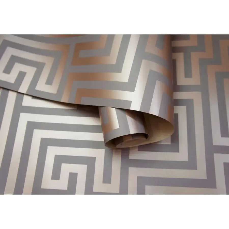 Dutch Wallcoverings - Indulgence Maze grey/rose/gold - 0,53x10,05m