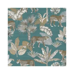 Dutch Wallcoverings - Jungle Fever Leopard blauw/beige - 0,53x10,05m
