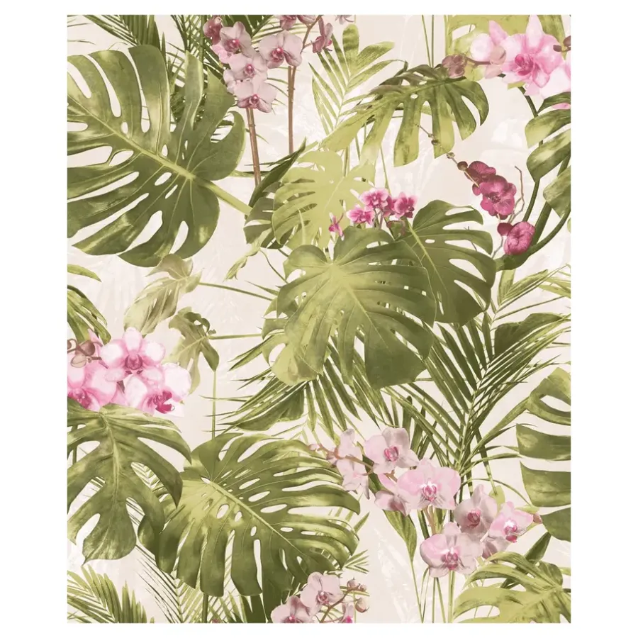 Dutch Wallcoverings - Myriad Paradiso groen/roze - 0,53x10,05m