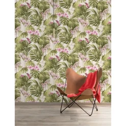 Dutch Wallcoverings - Myriad Paradiso groen/roze - 0,53x10,05m
