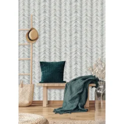 Behang-Dutch Wallcoverings - Odyssee visgraat grijs - 0,53x10,05m