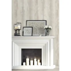 Dutch Wallcoverings - Odyssee uni/streep grijs - 0,53x10,05m
