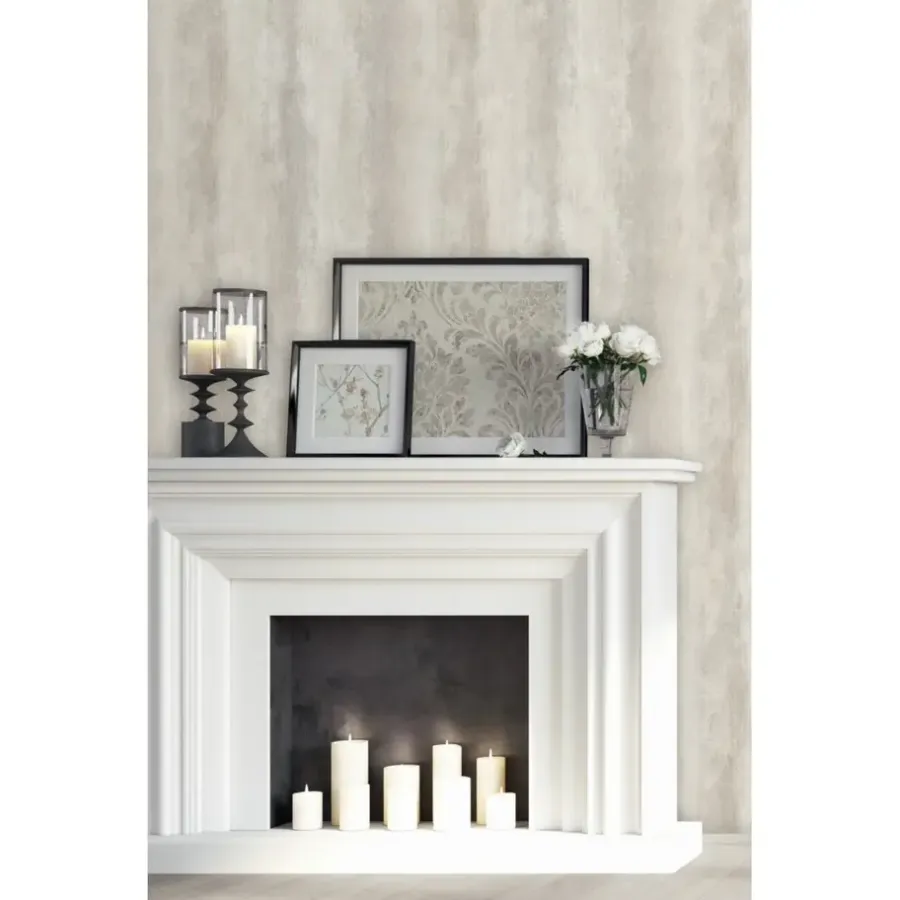 Dutch Wallcoverings - Odyssee uni/streep grijs - 0,53x10,05m